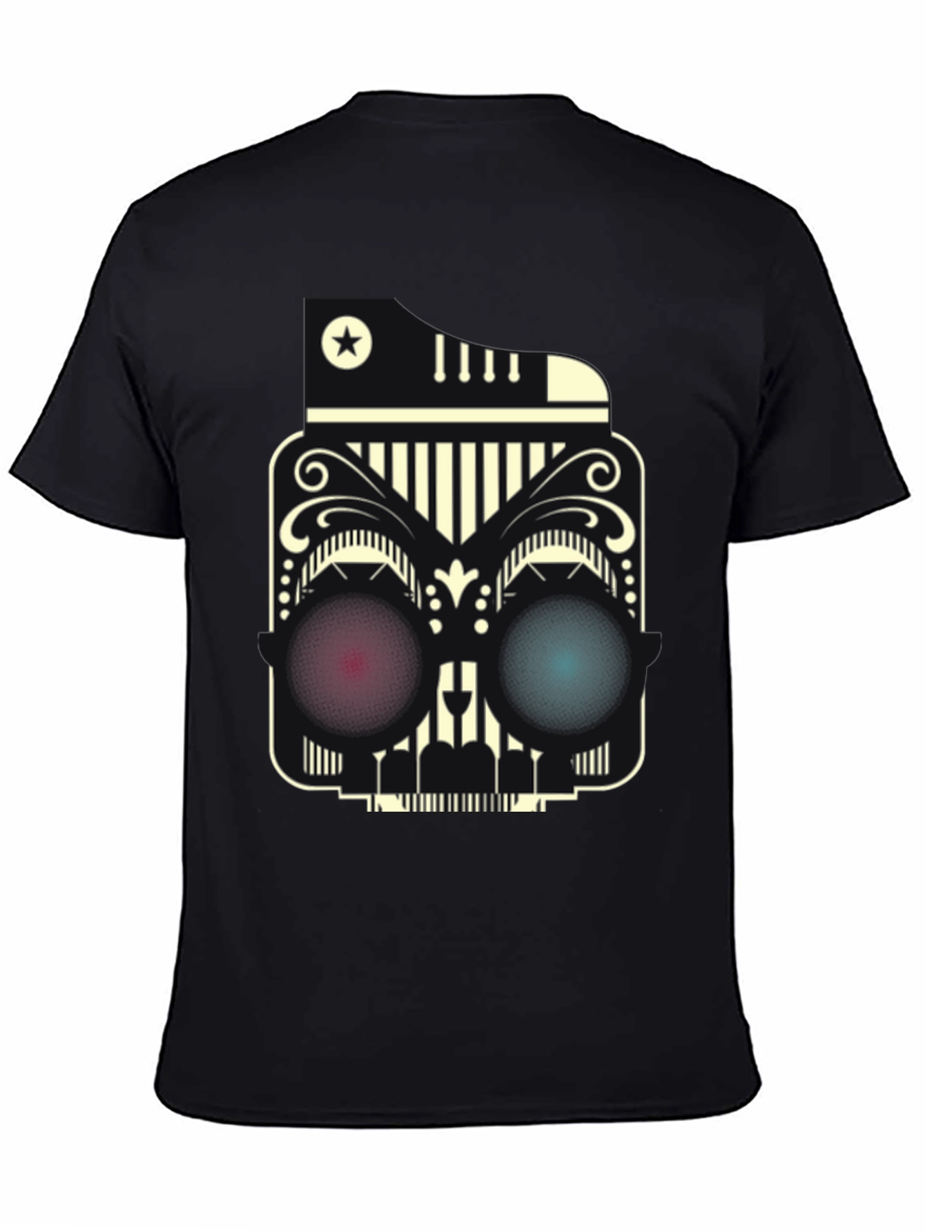 Abstract Skull Graphic Tee - Modern Style