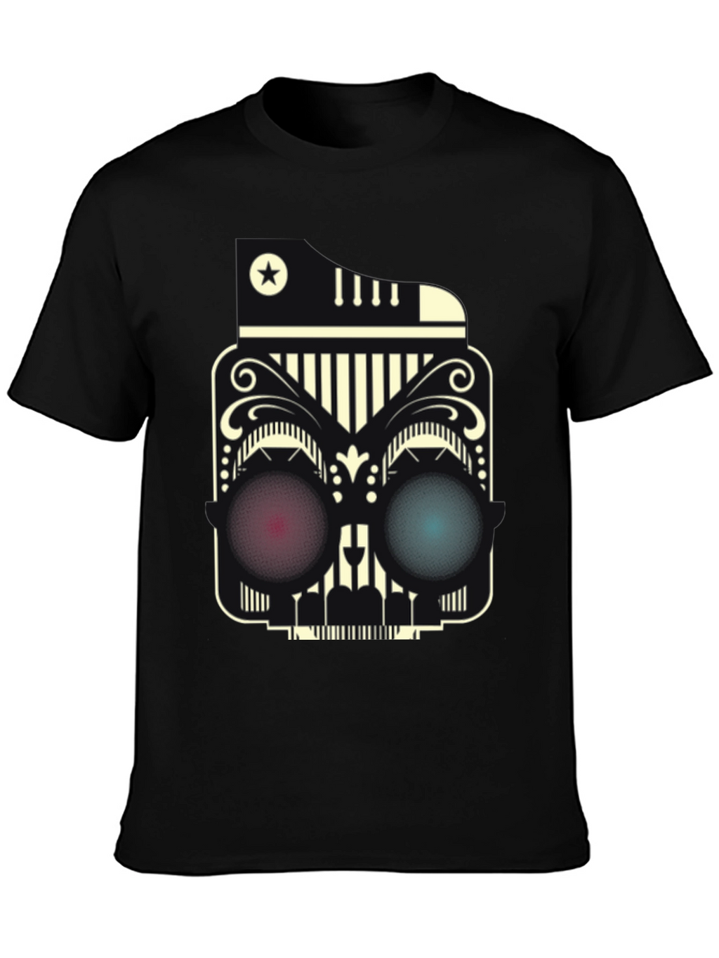 Abstract Skull Graphic Tee - Modern Style