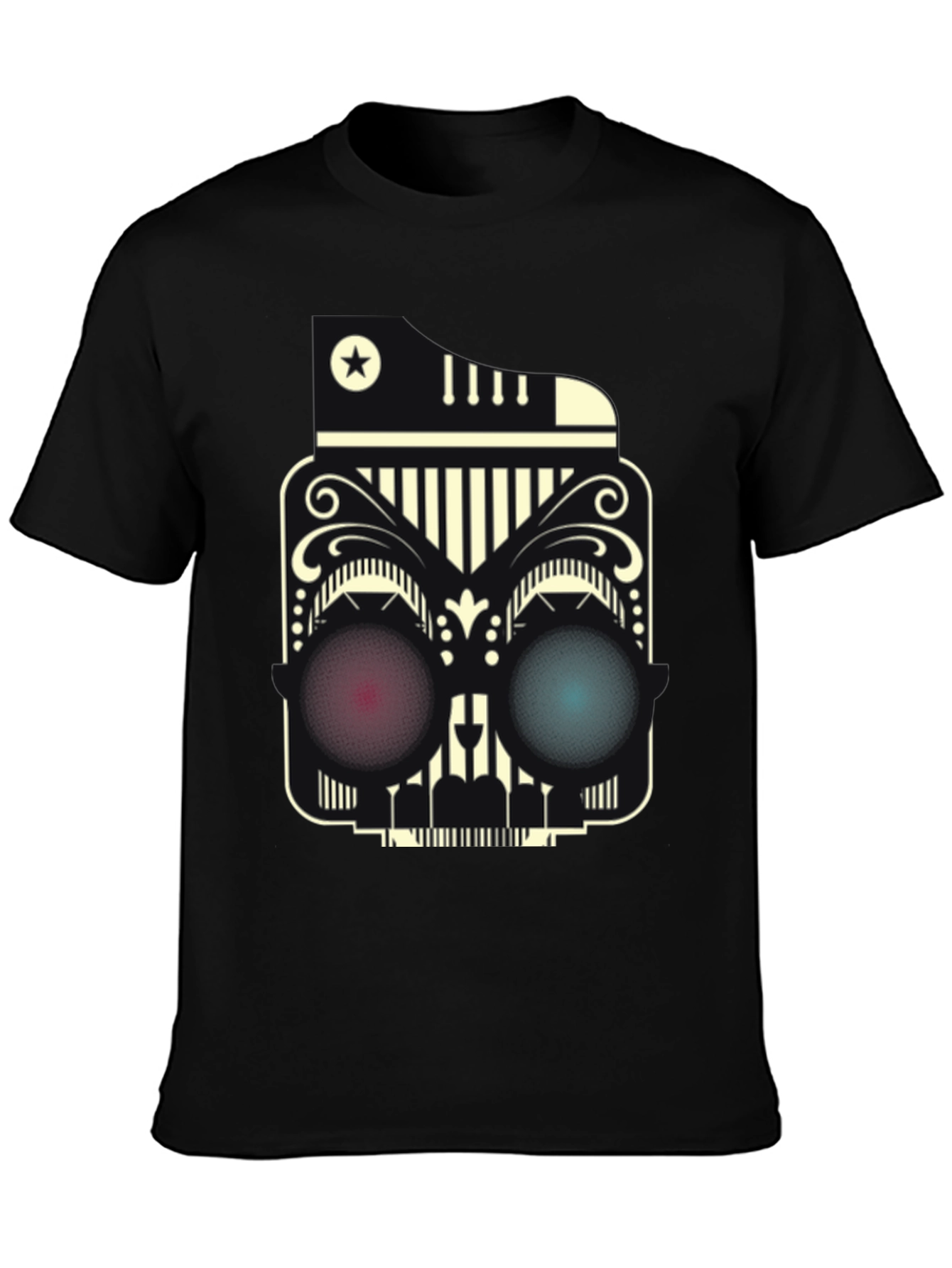 Abstract Skull Graphic Tee - Modern Style