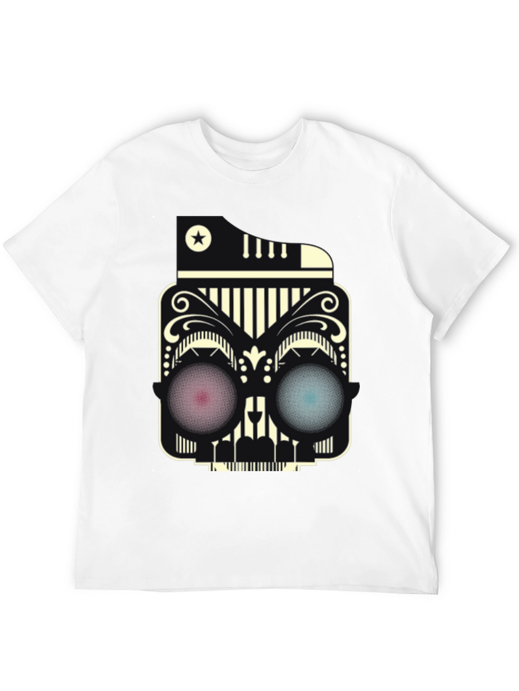 Abstract Skull Graphic Tee - Modern Style
