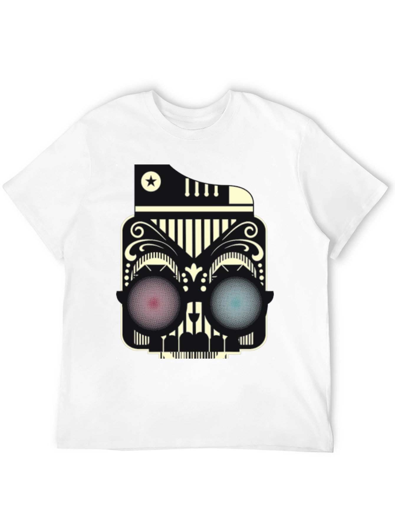 Abstract Skull Graphic Tee - Modern Style