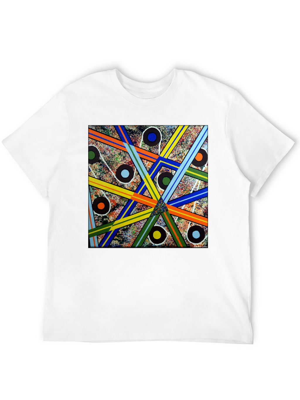 Abstract Geometric Pattern Black T-Shirt