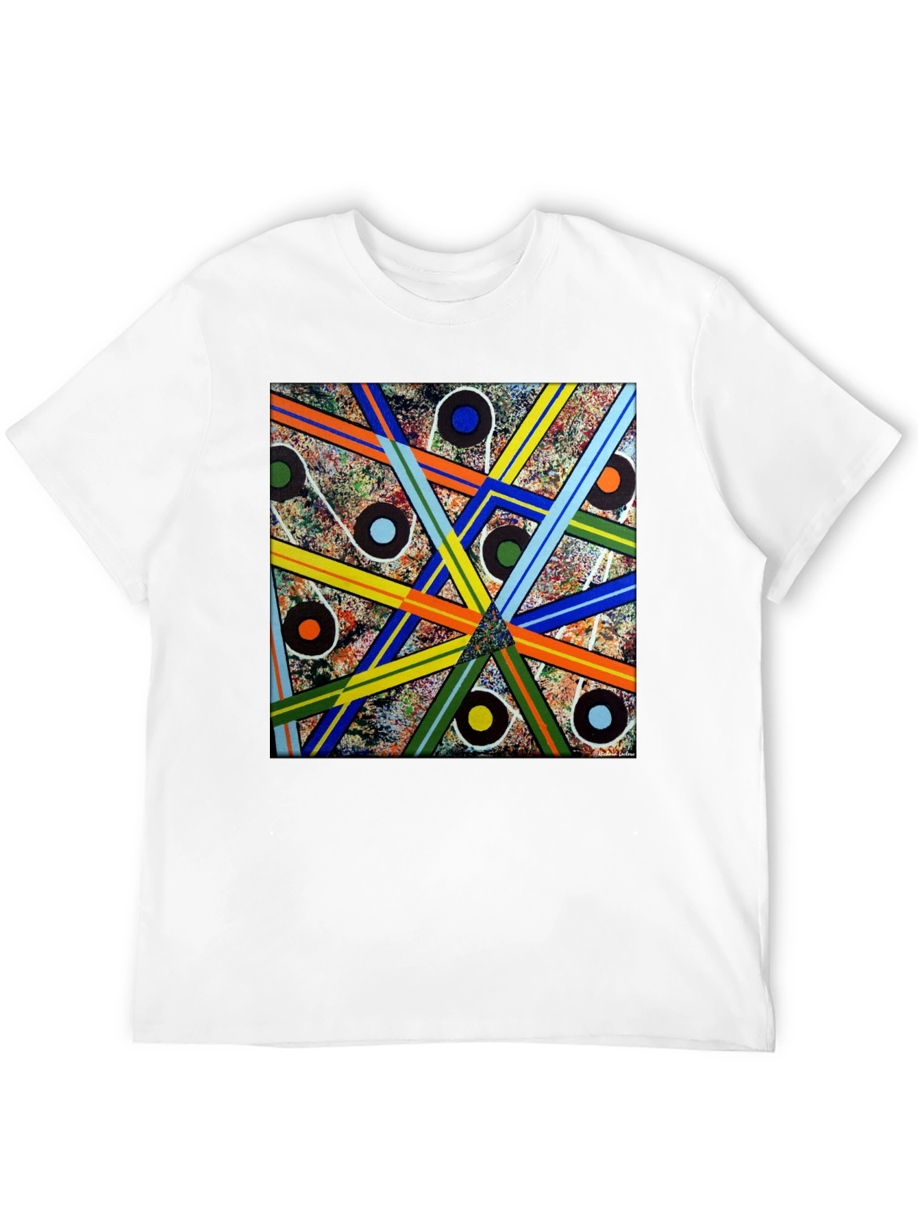 Abstract Geometric Pattern Black T-Shirt