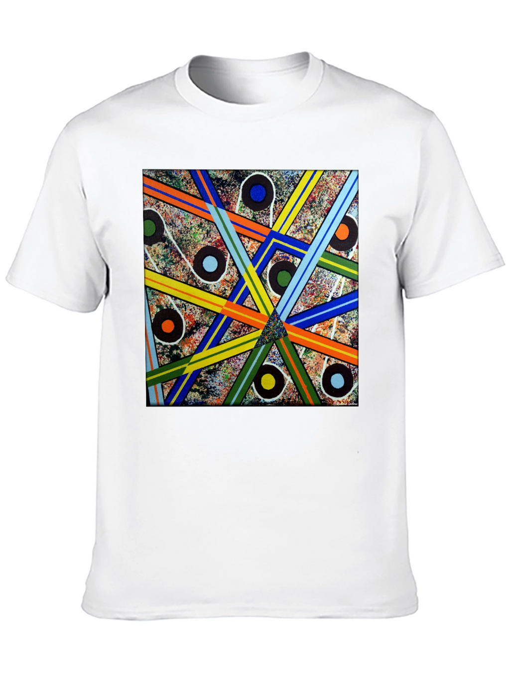 Abstract Geometric Pattern Black T-Shirt