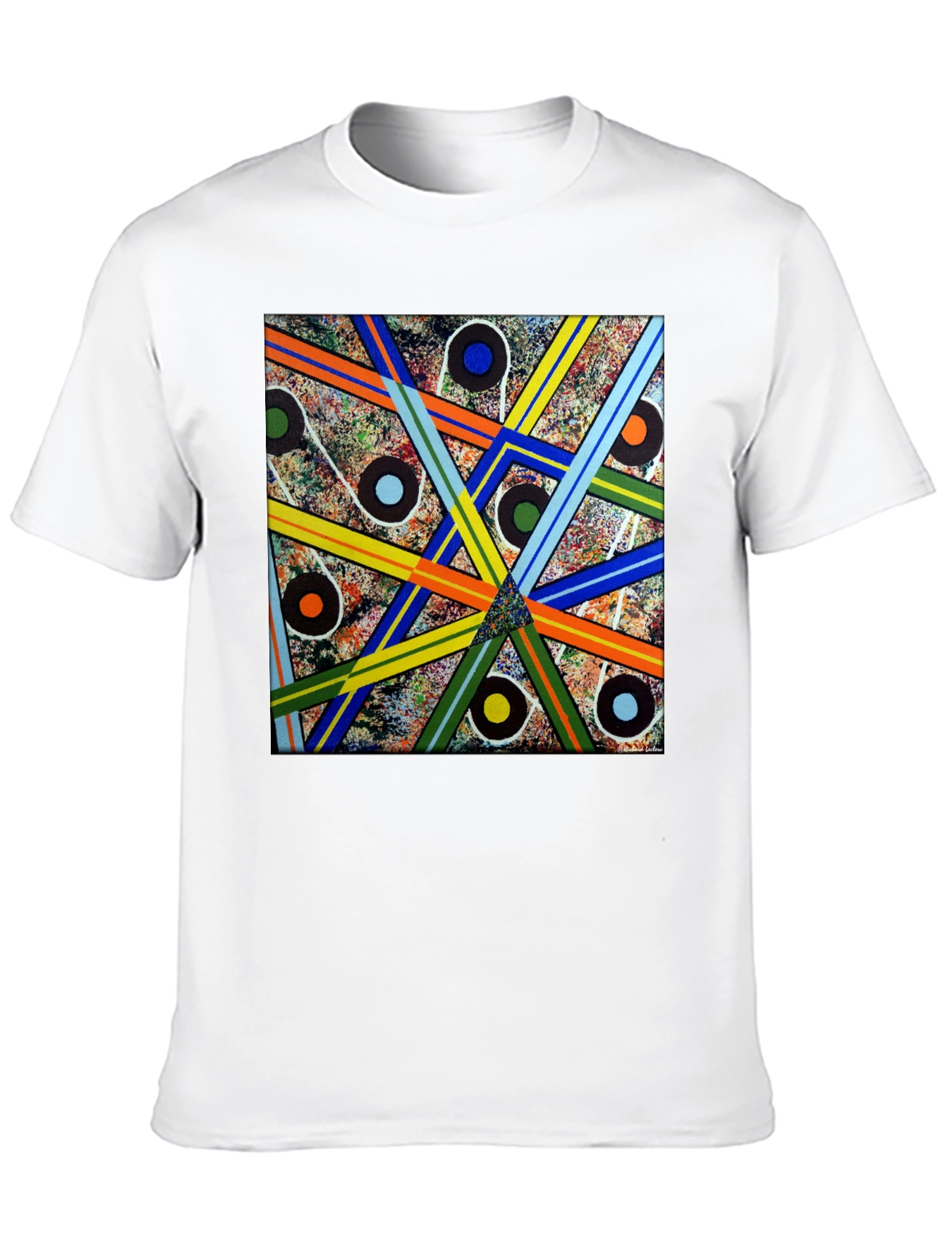 Abstract Geometric Pattern Black T-Shirt