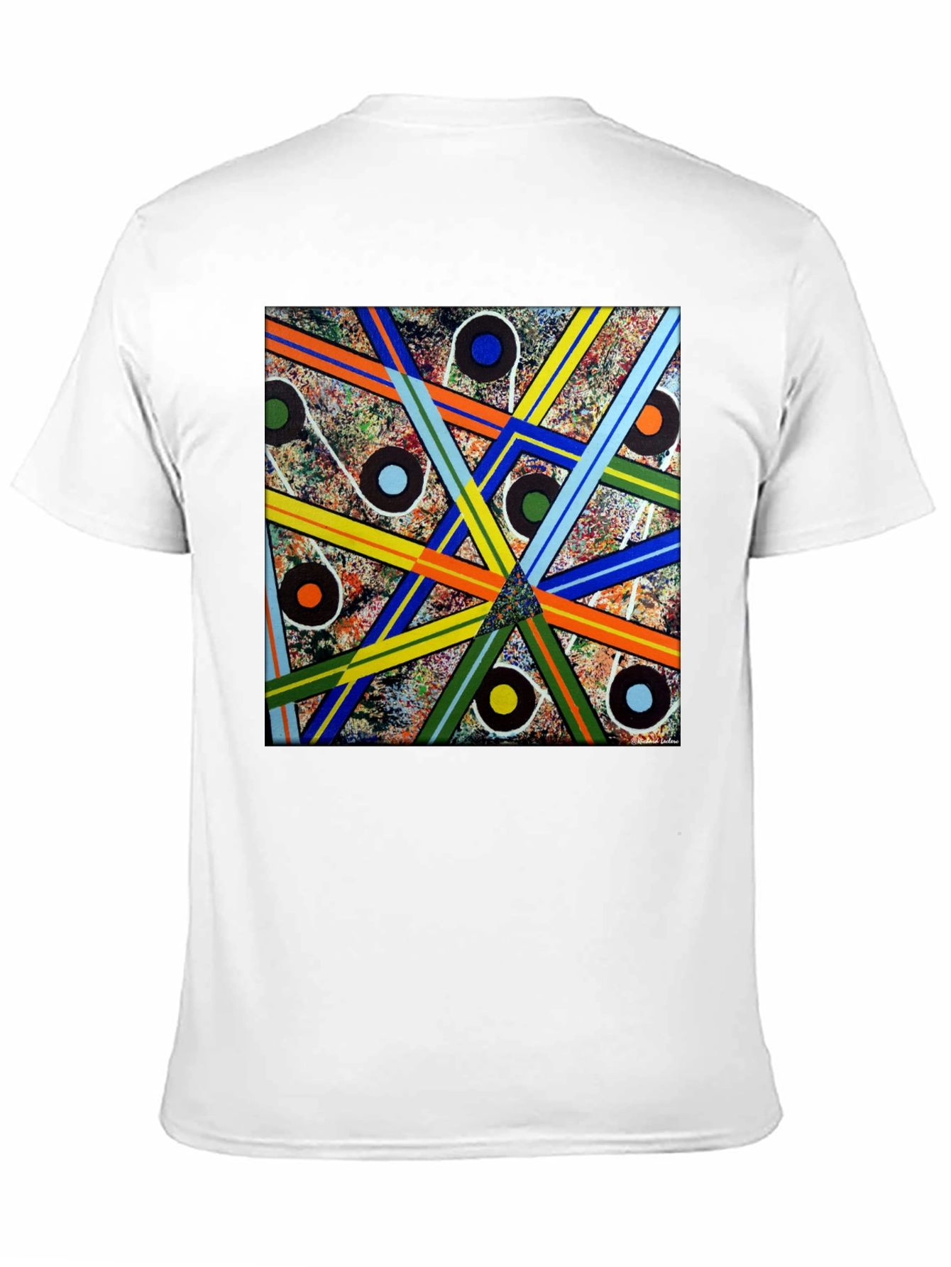 Abstract Geometric Pattern Black T-Shirt