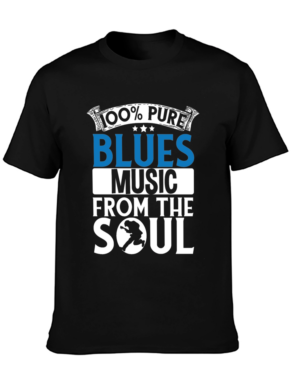 100% Pure Blues Music Graphic T-Shirt