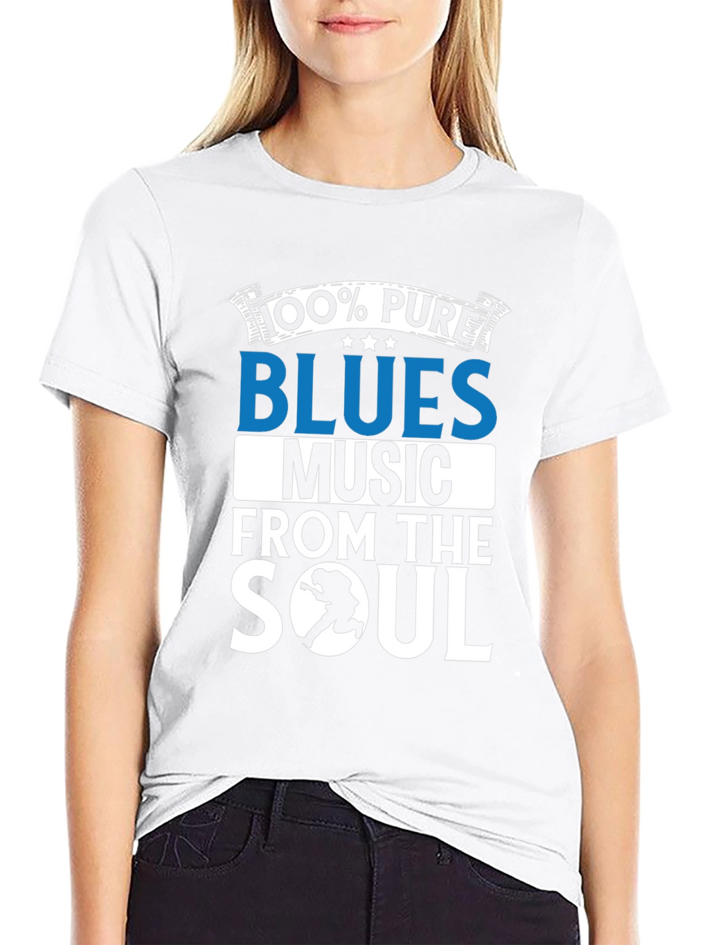 100% Pure Blues Music Graphic T-Shirt
