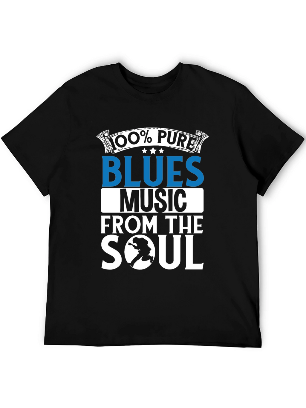 100% Pure Blues Music Graphic T-Shirt