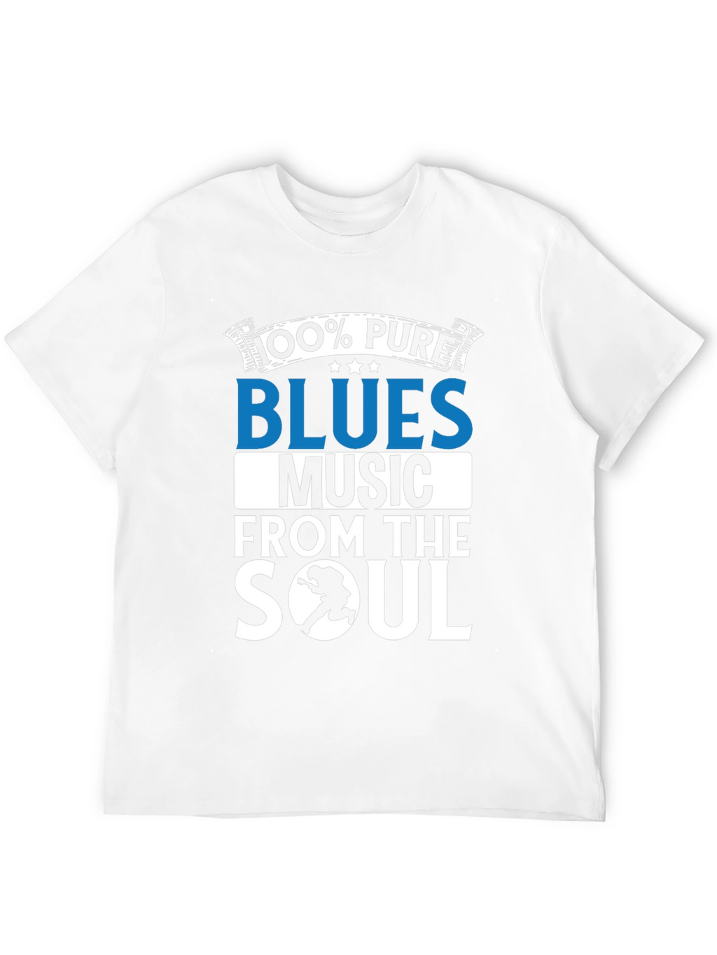 100% Pure Blues Music Graphic T-Shirt