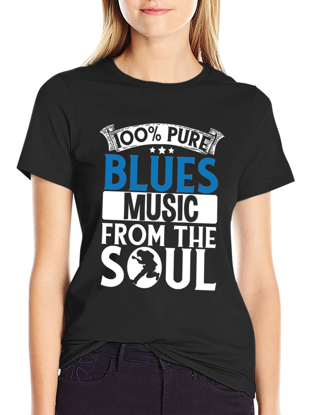 100% Pure Blues Music Graphic T-Shirt