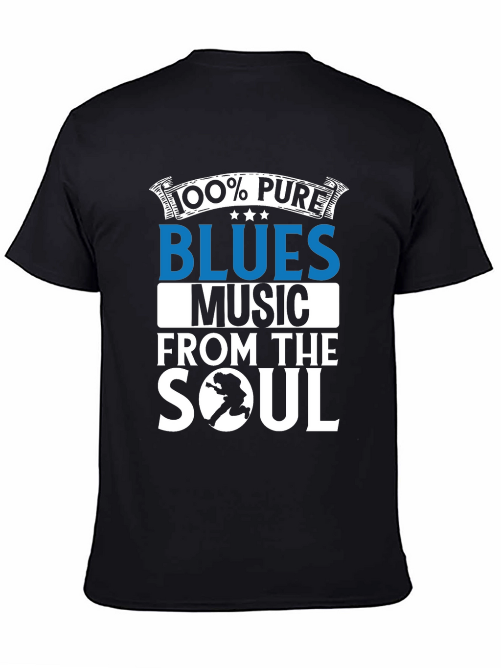 100% Pure Blues Music Graphic T-Shirt