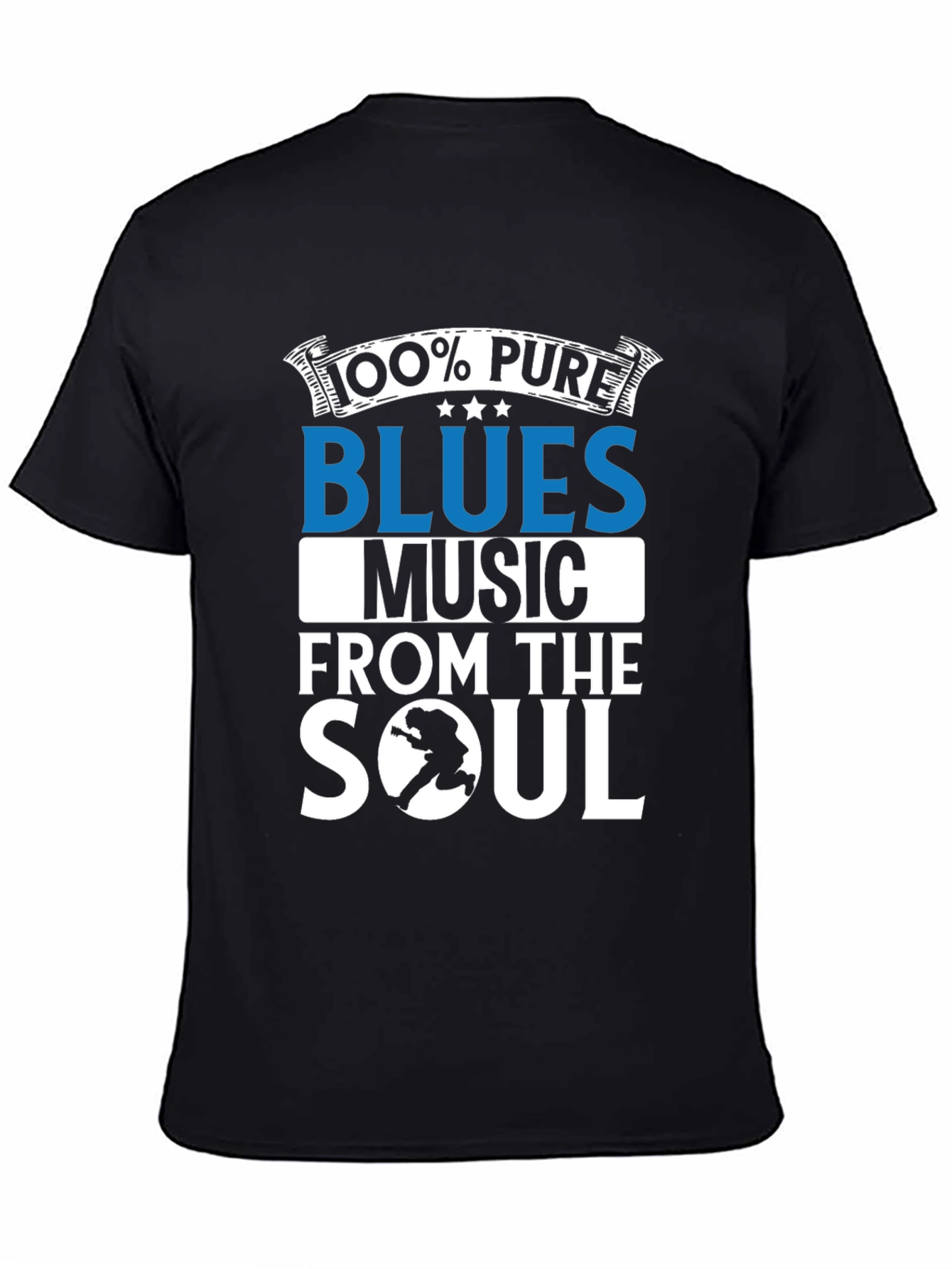 100% Pure Blues Music Graphic T-Shirt