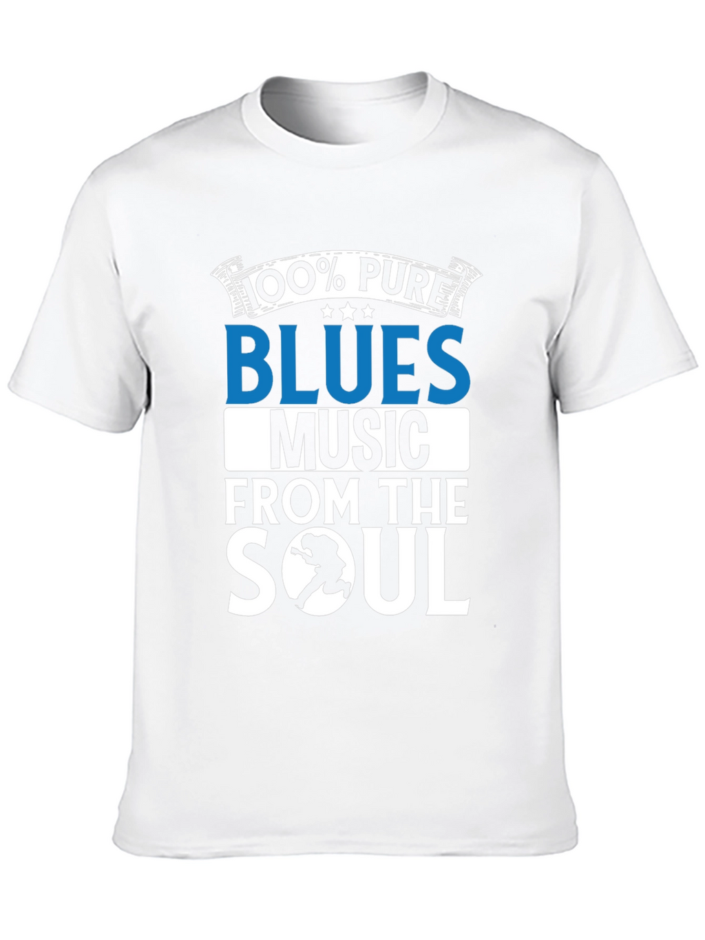100% Pure Blues Music Graphic T-Shirt