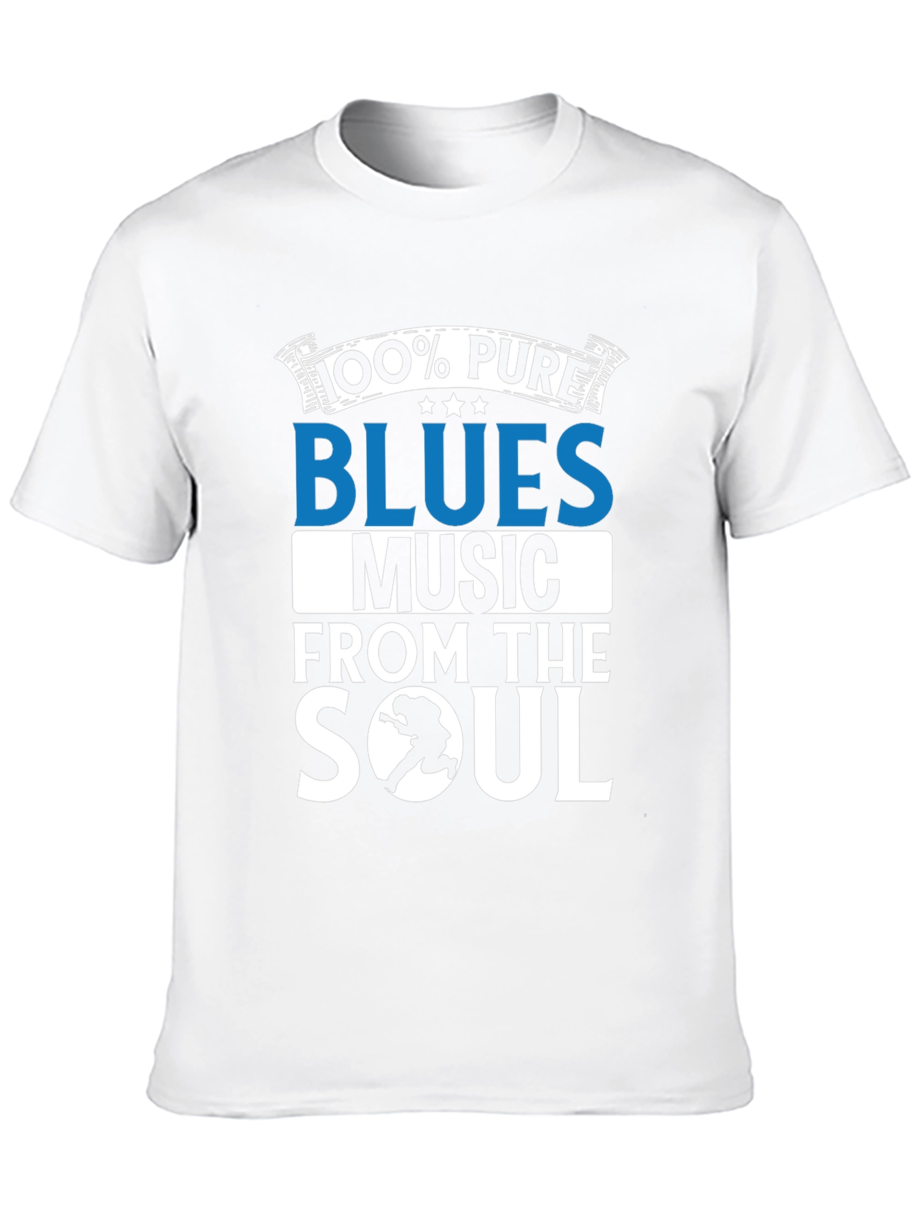 100% Pure Blues Music Graphic T-Shirt