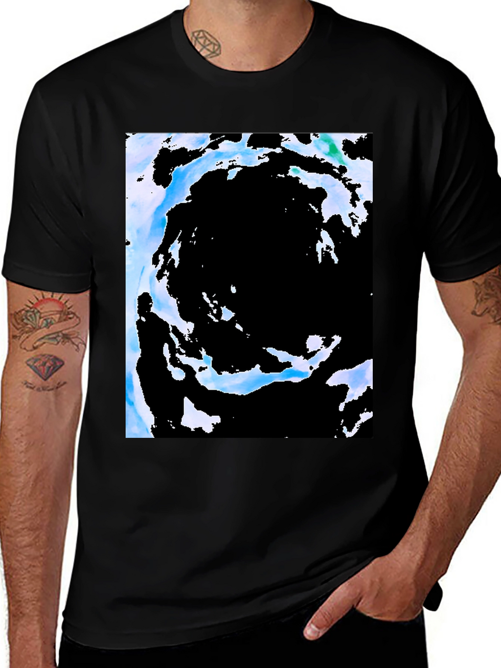 Abstract Vortex Black T-Shirt