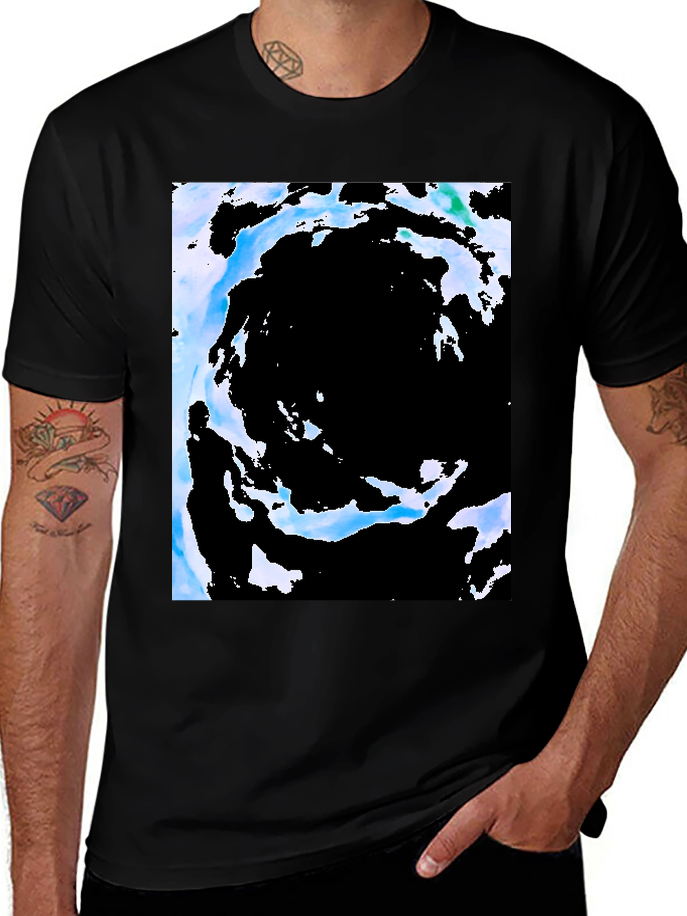 Abstract Vortex Black T-Shirt