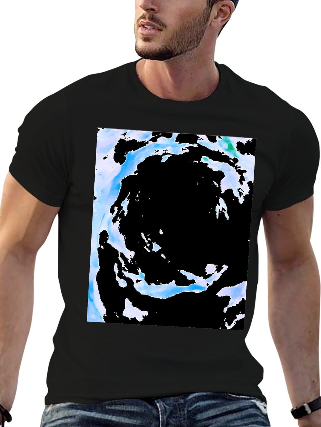 Abstract Vortex Black T-Shirt