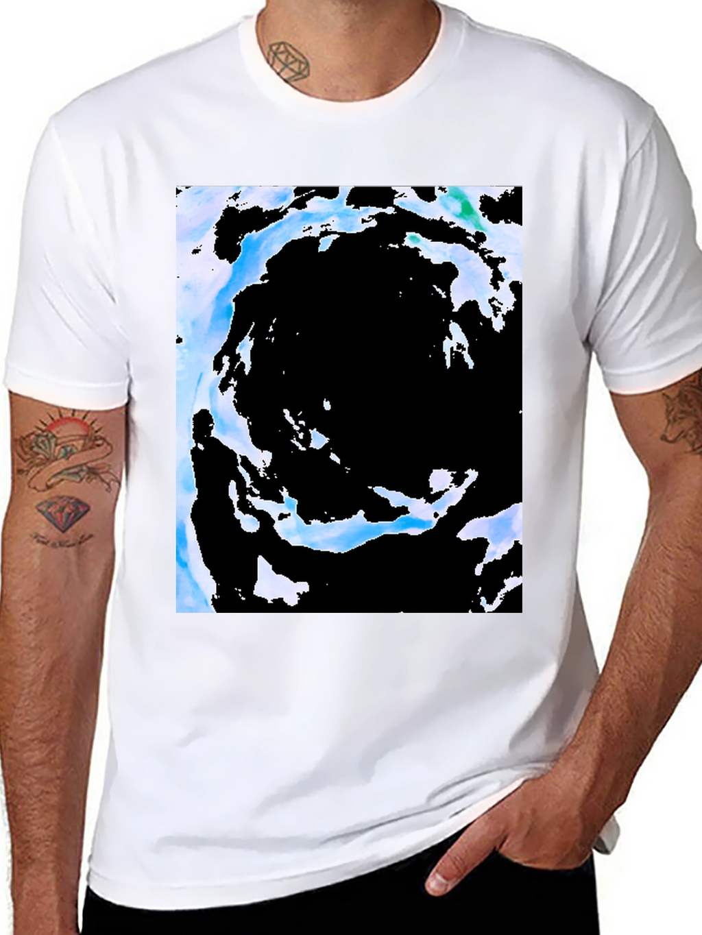 Abstract Vortex Black T-Shirt