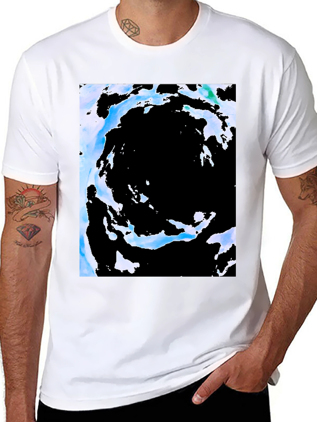 Abstract Vortex Black T-Shirt