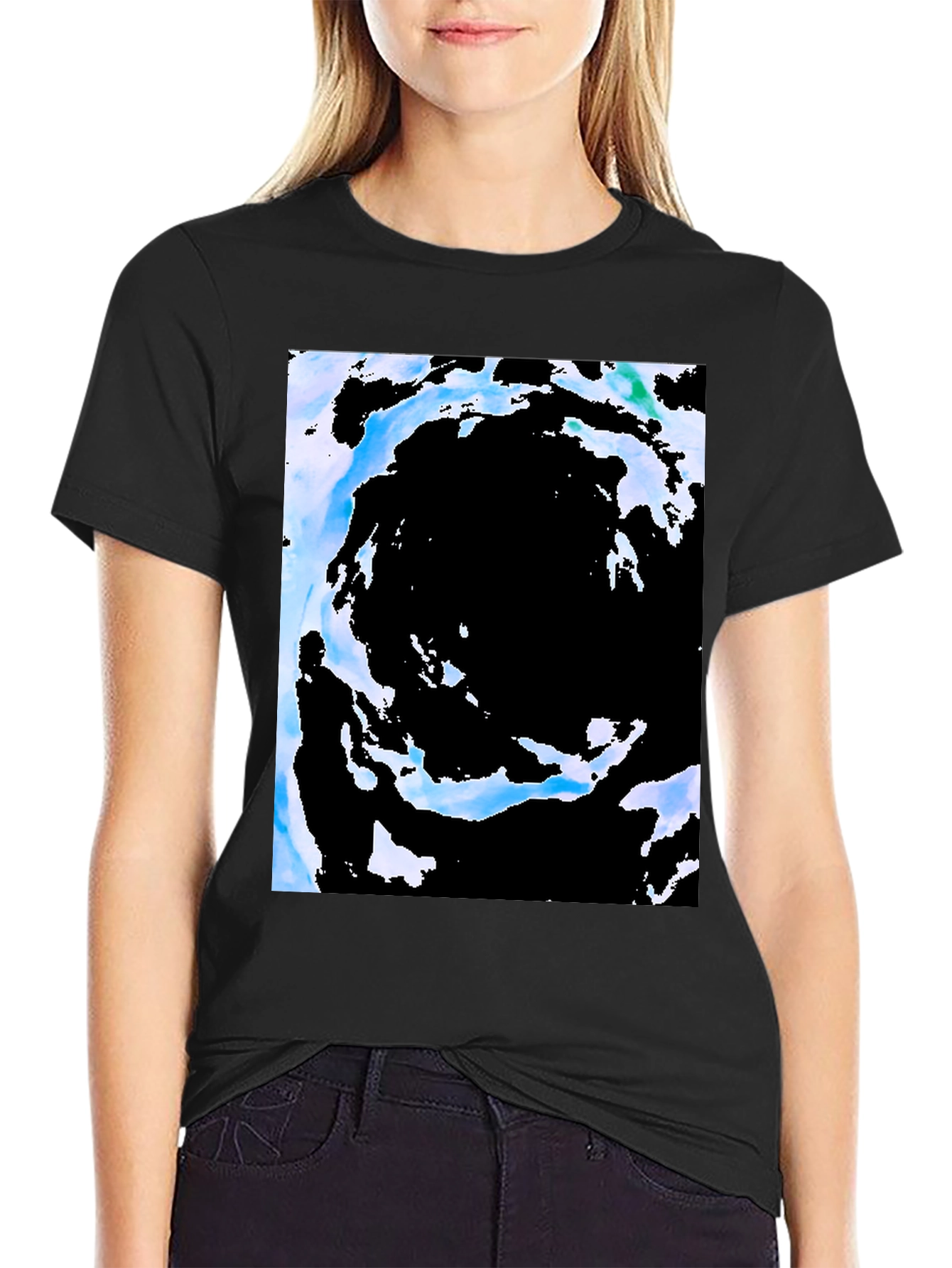 Abstract Vortex Black T-Shirt