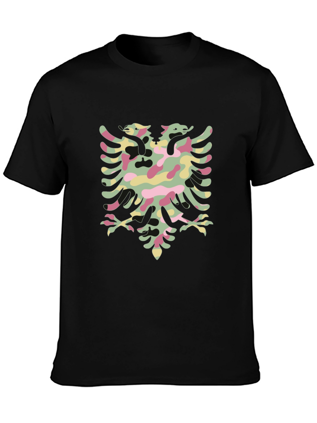 Albanian Eagle Camo T-Shirt - Black