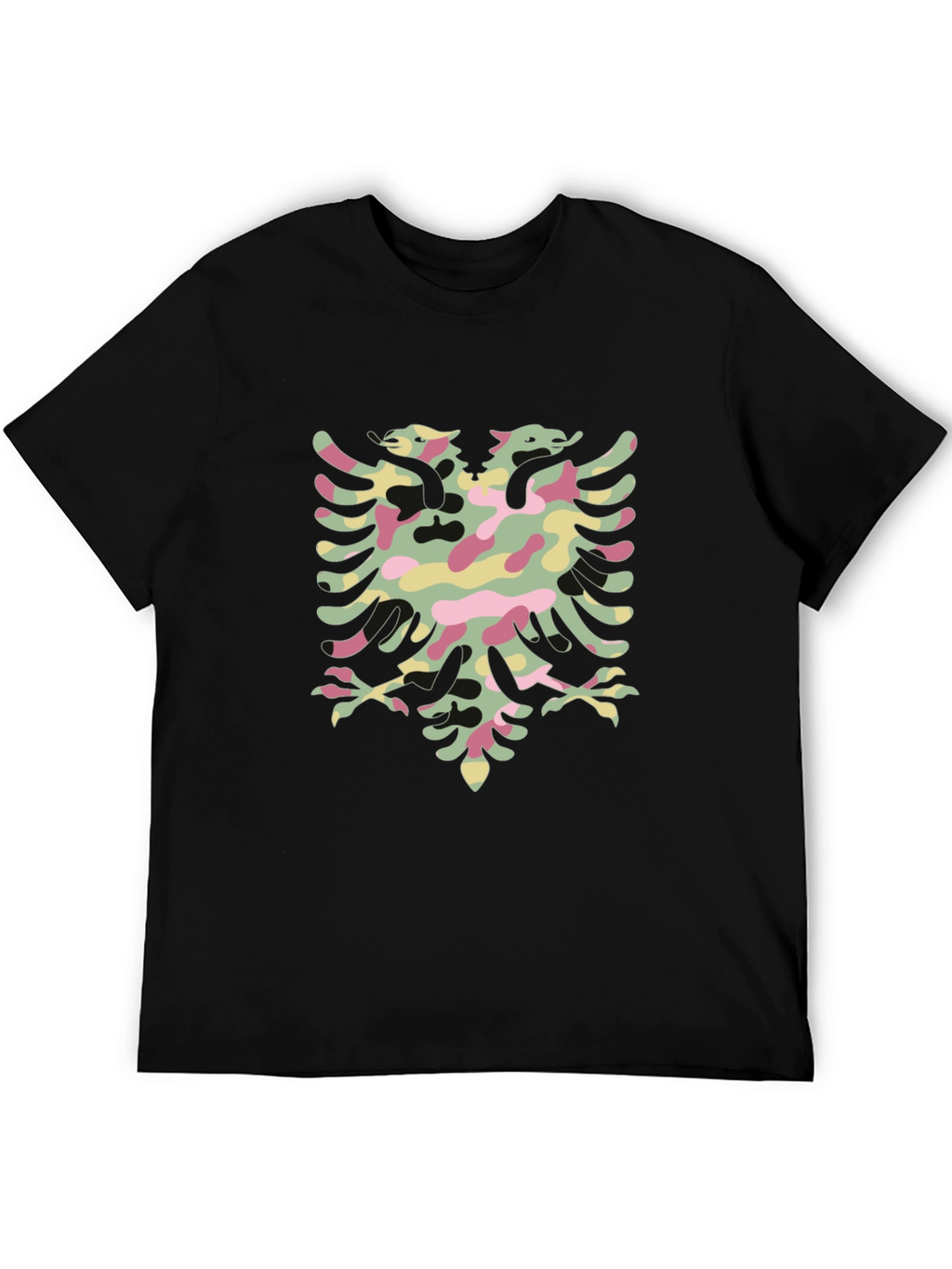 Albanian Eagle Camo T-Shirt - Black