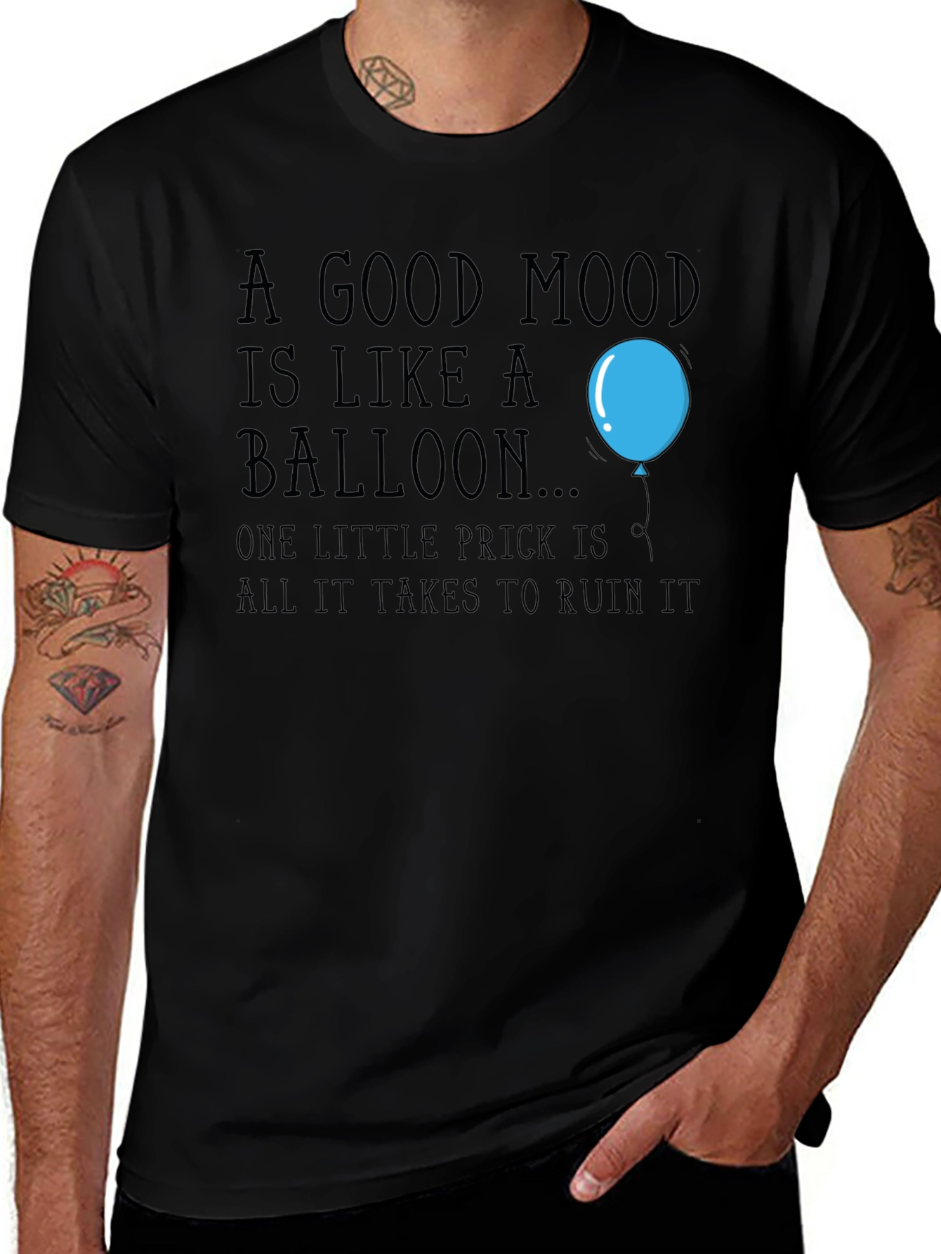 A Good Mood Balloon Graphic Tee - Unisex