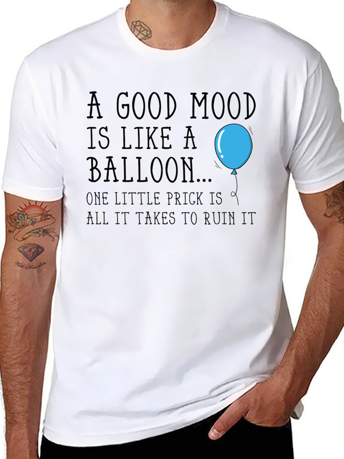 A Good Mood Balloon Graphic Tee - Unisex