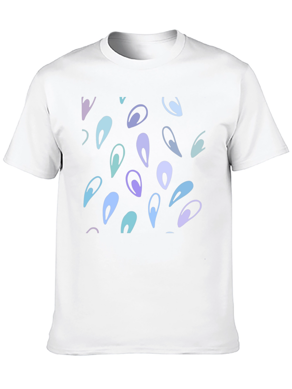 Abstract Teardrop Pattern Black T-Shirt