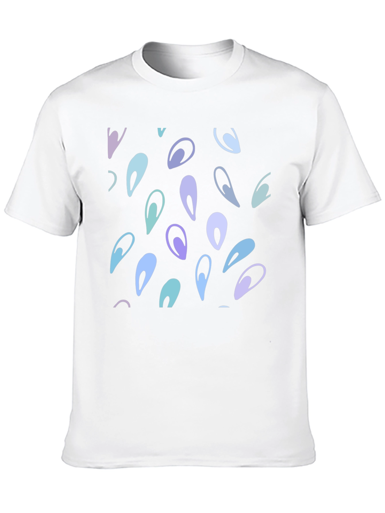 Abstract Teardrop Pattern Black T-Shirt