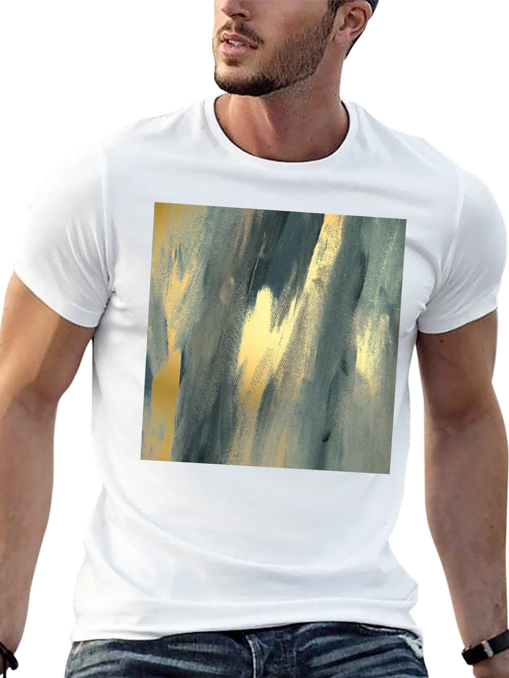 Abstract Art Print Black T-Shirt