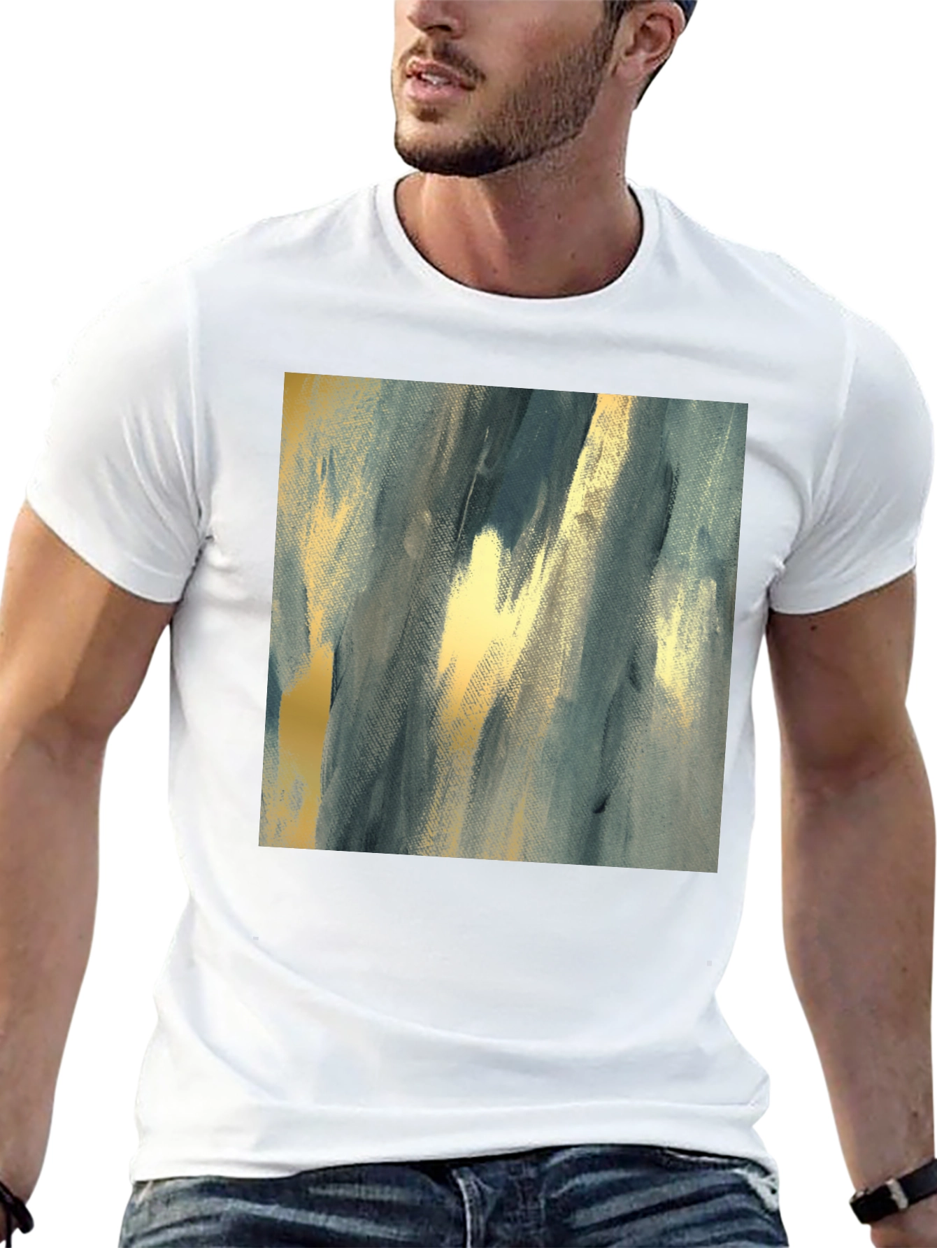 Abstract Art Print Black T-Shirt