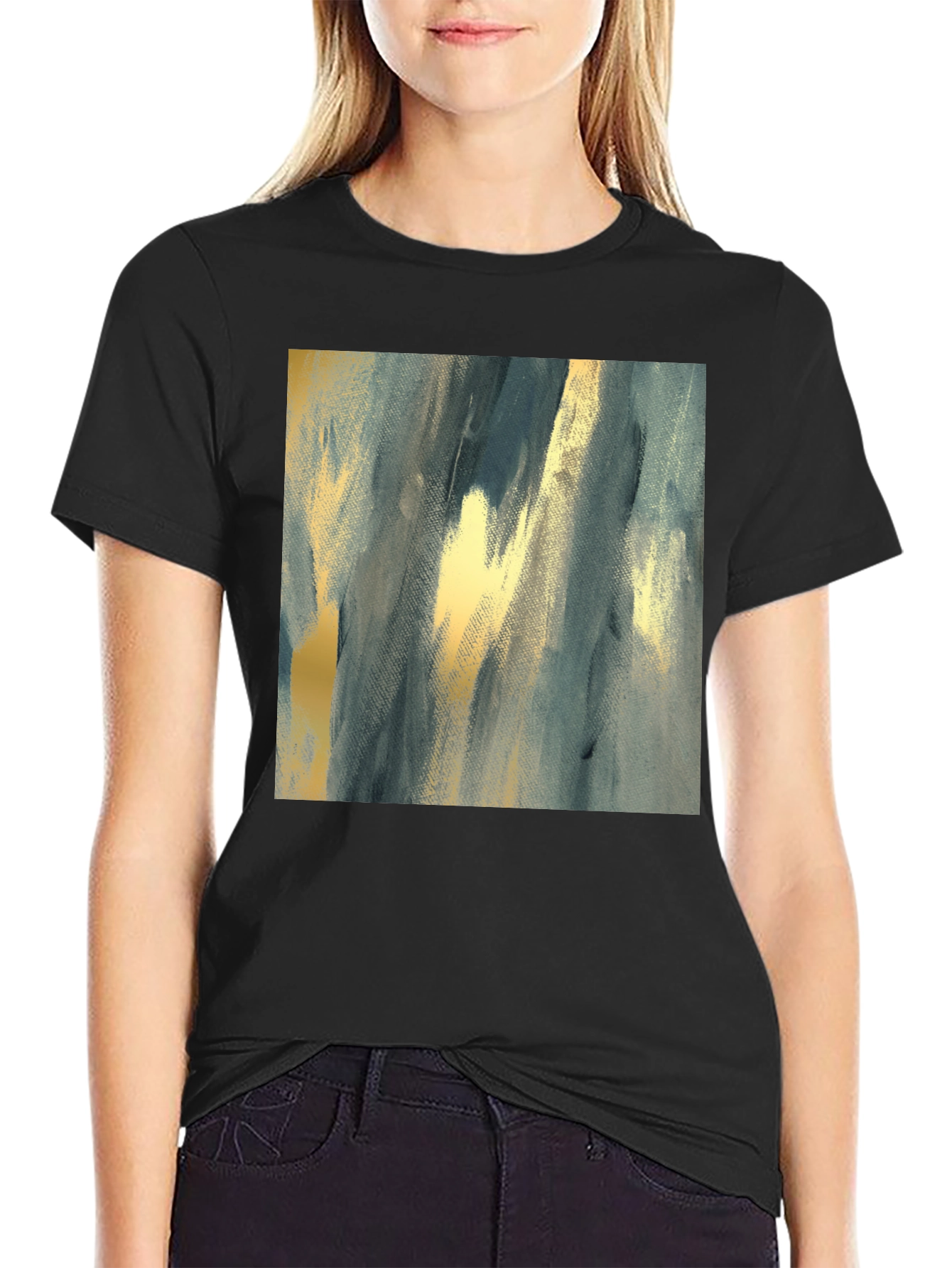 Abstract Art Print Black T-Shirt