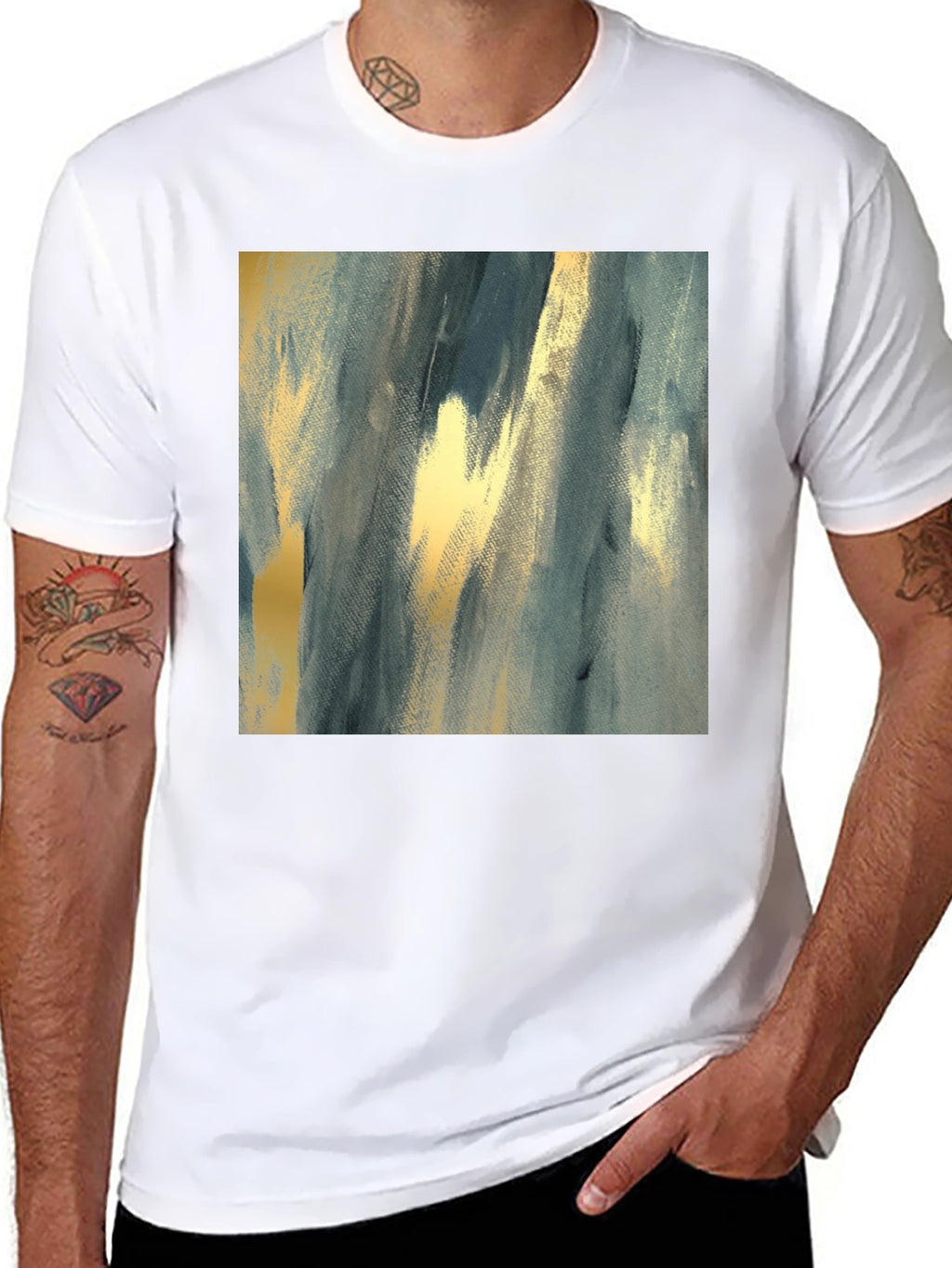 Abstract Art Print Black T-Shirt