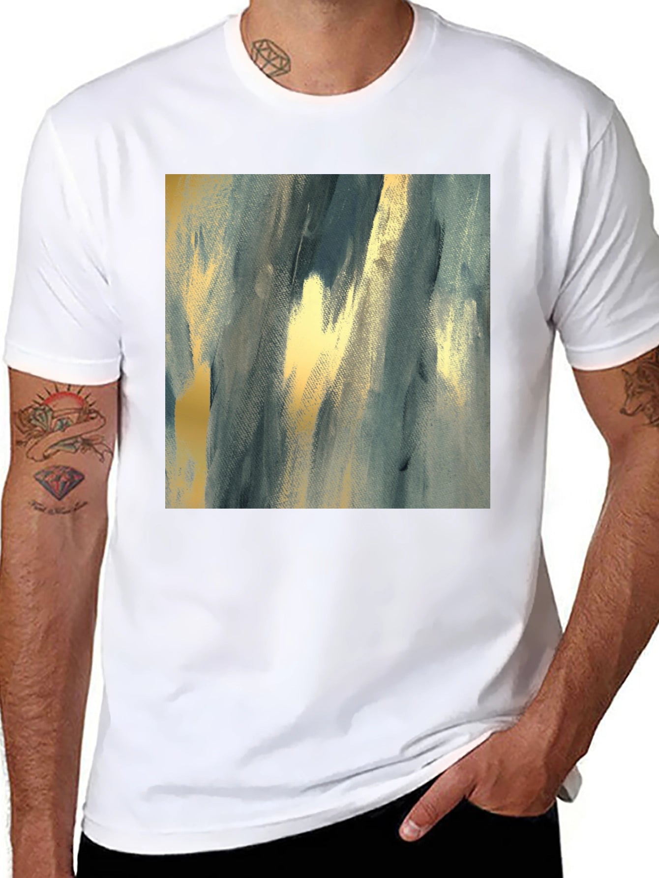 Abstract Art Print Black T-Shirt