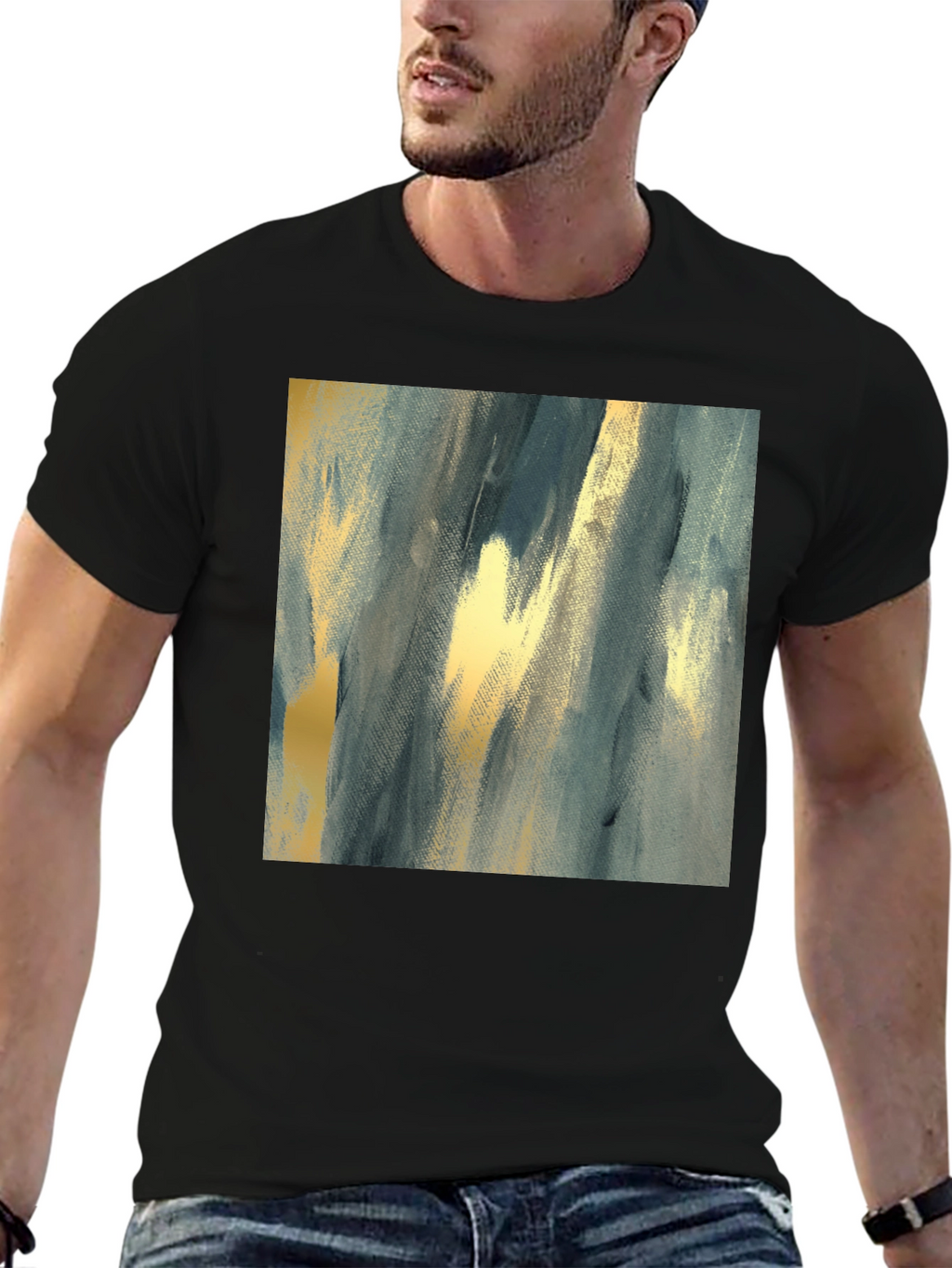 Abstract Art Print Black T-Shirt