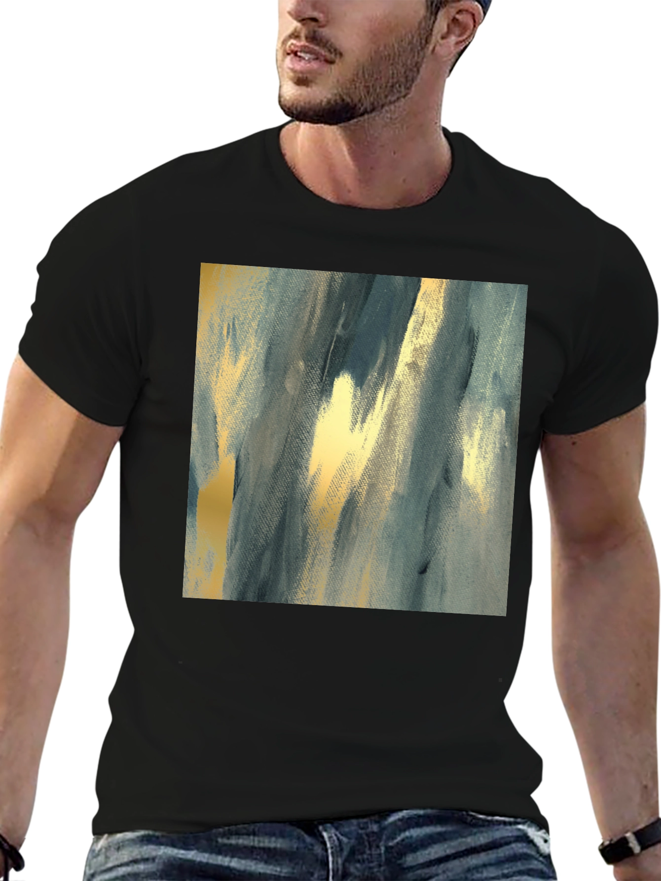 Abstract Art Print Black T-Shirt