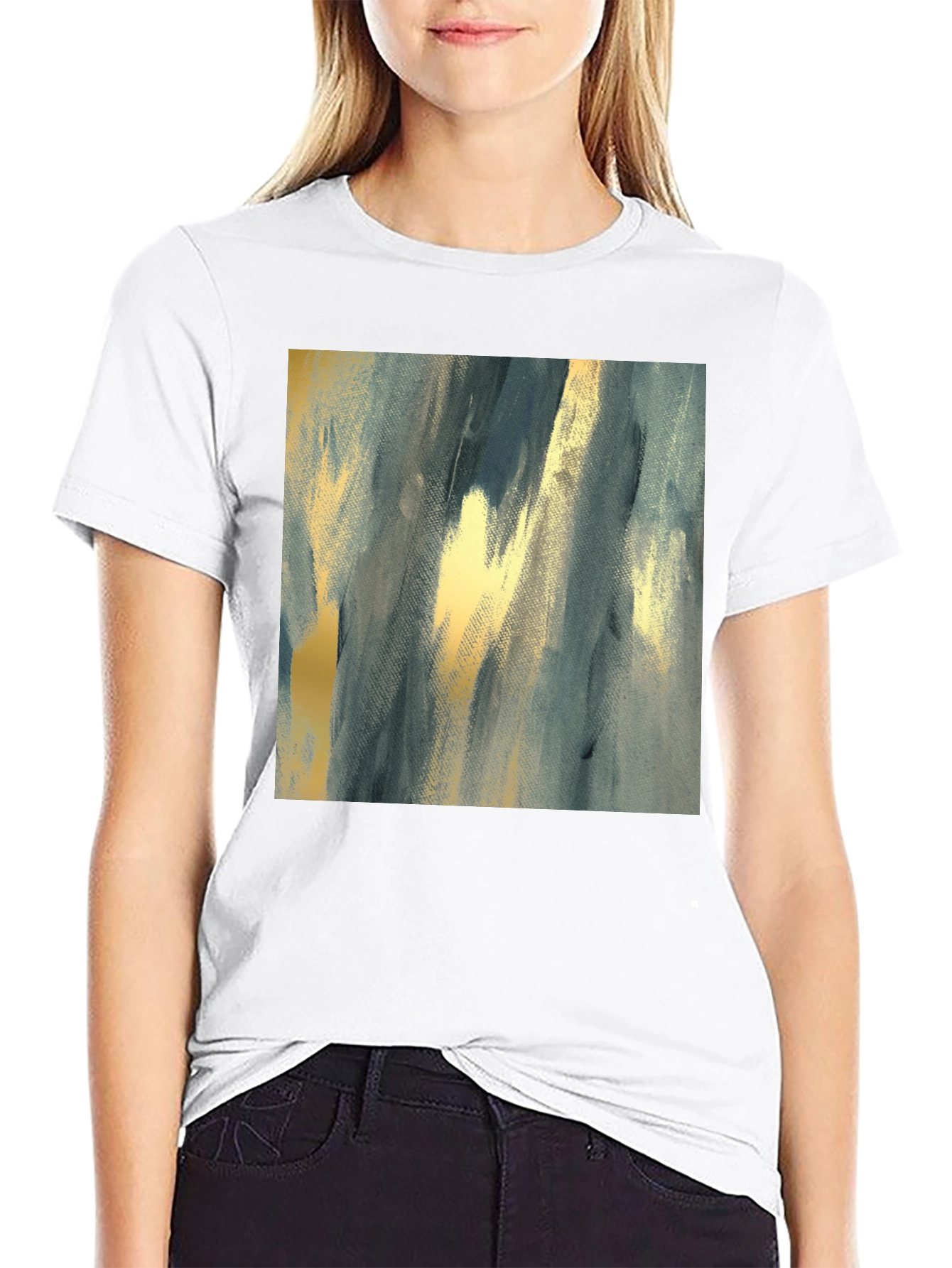 Abstract Art Print Black T-Shirt