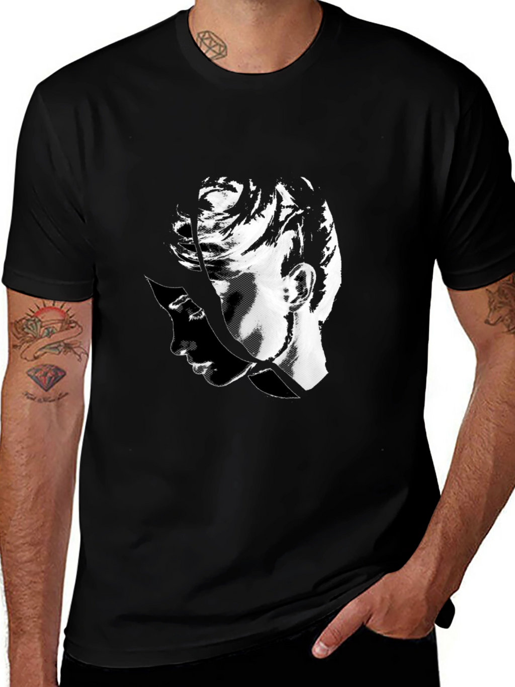 Abstract Portrait Black T-Shirt