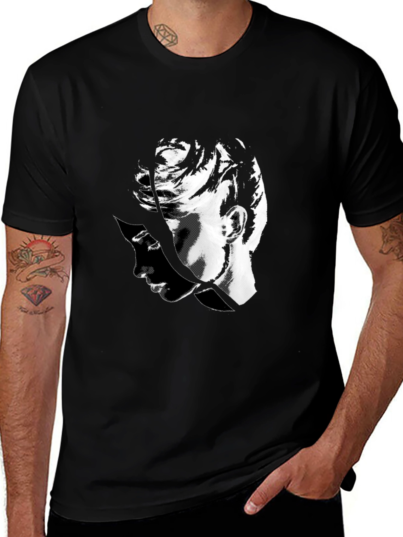 Abstract Portrait Black T-Shirt