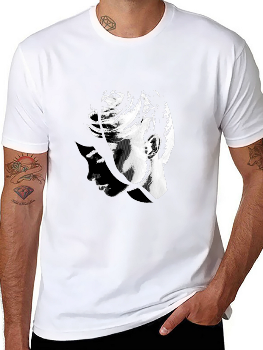 Abstract Portrait Black T-Shirt