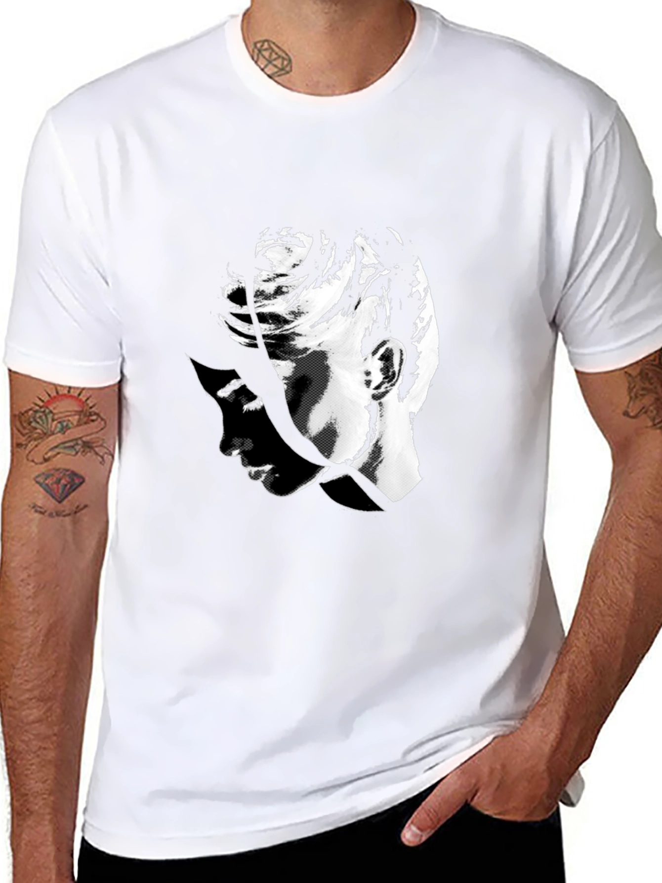Abstract Portrait Black T-Shirt