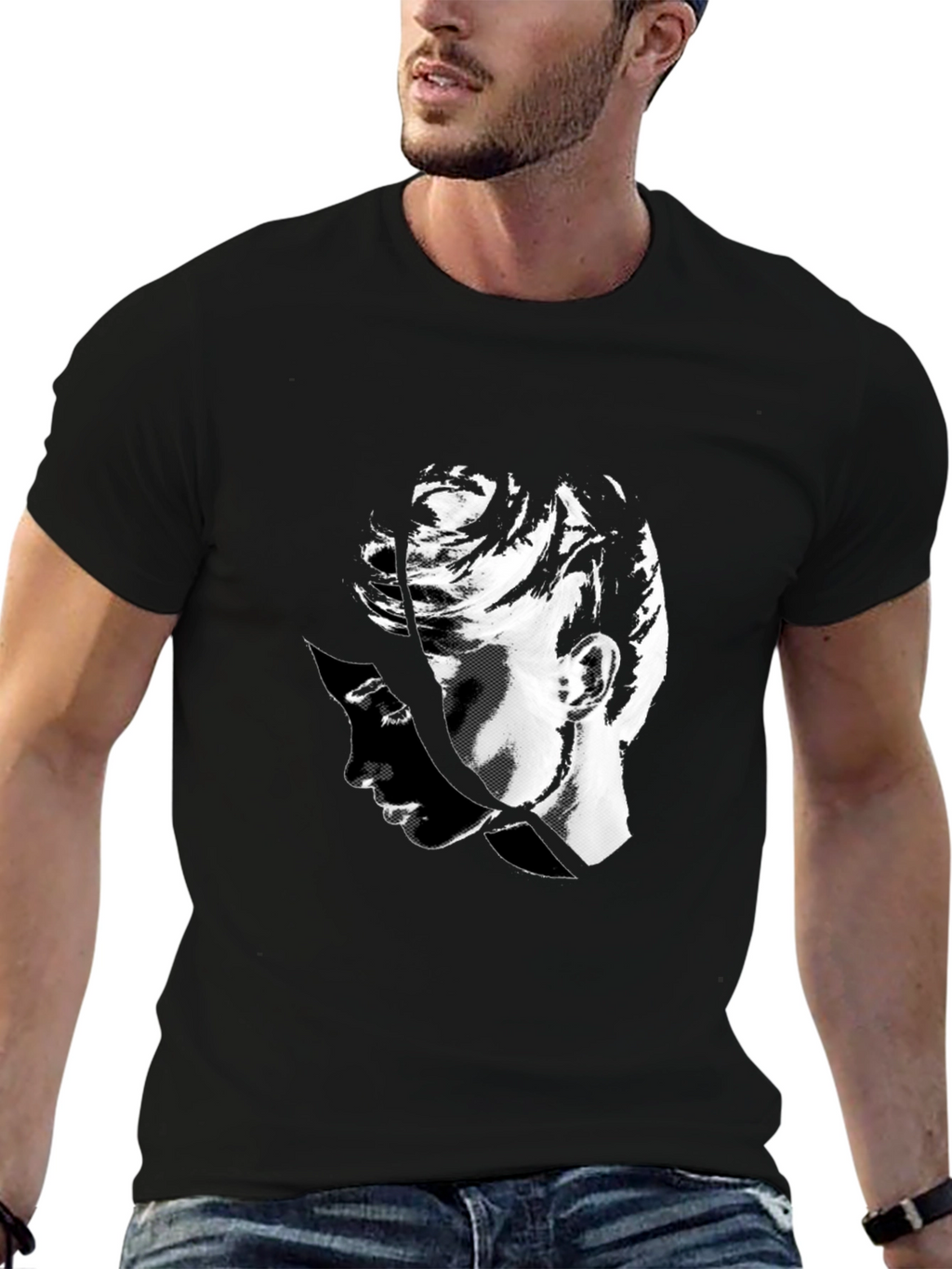 Abstract Portrait Black T-Shirt
