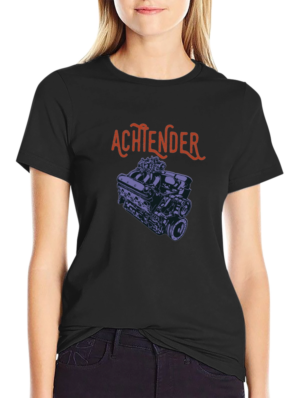 Achtender Engine Graphic T-Shirt - Black