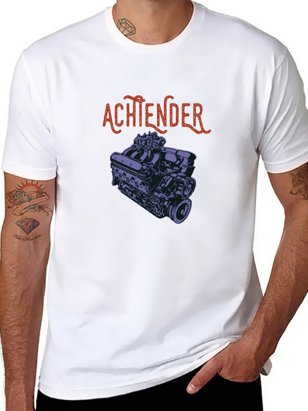 Achtender Engine Graphic T-Shirt - Black