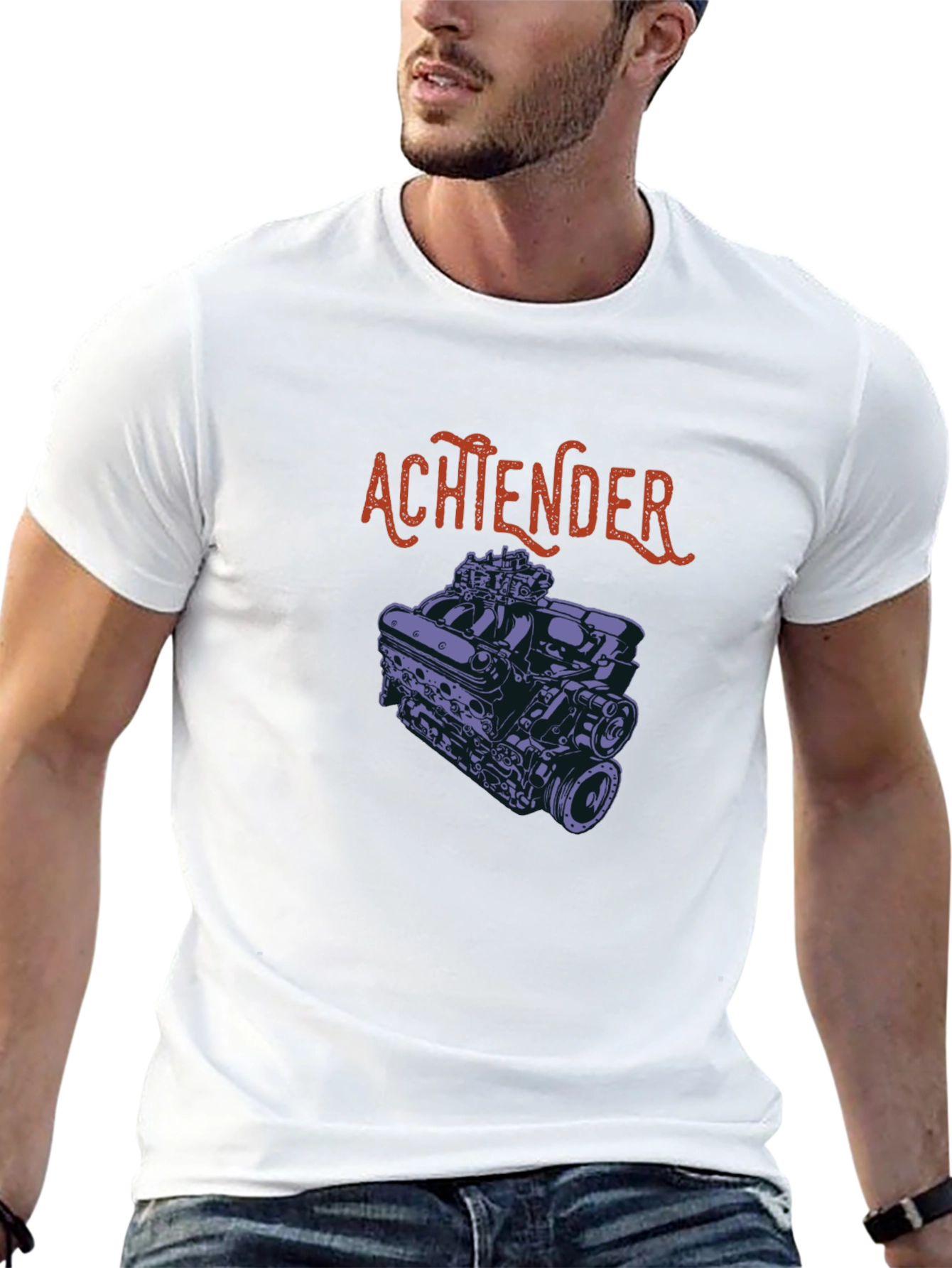 Achtender Engine Graphic T-Shirt - Black