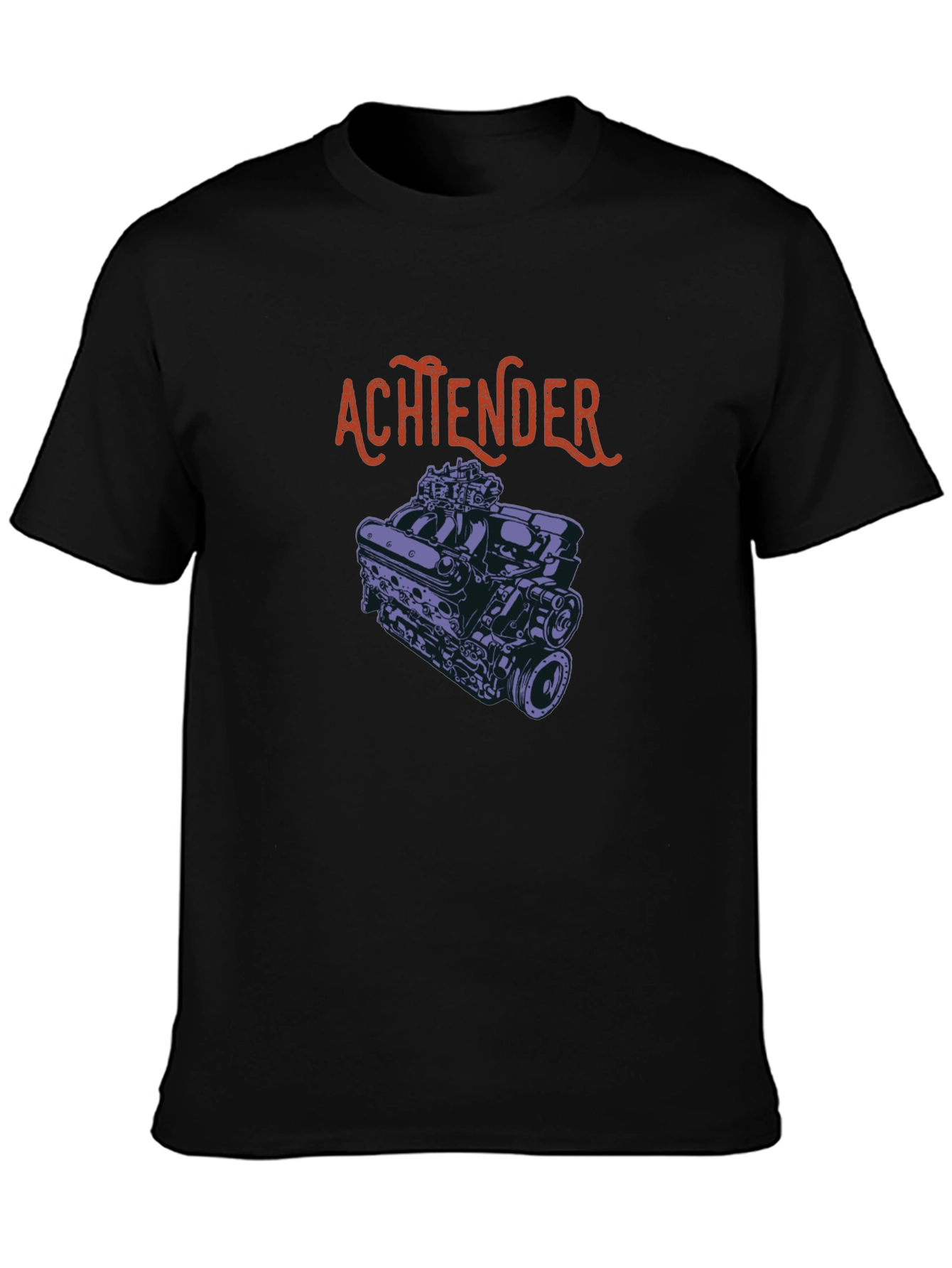 Achtender Engine Graphic T-Shirt - Black