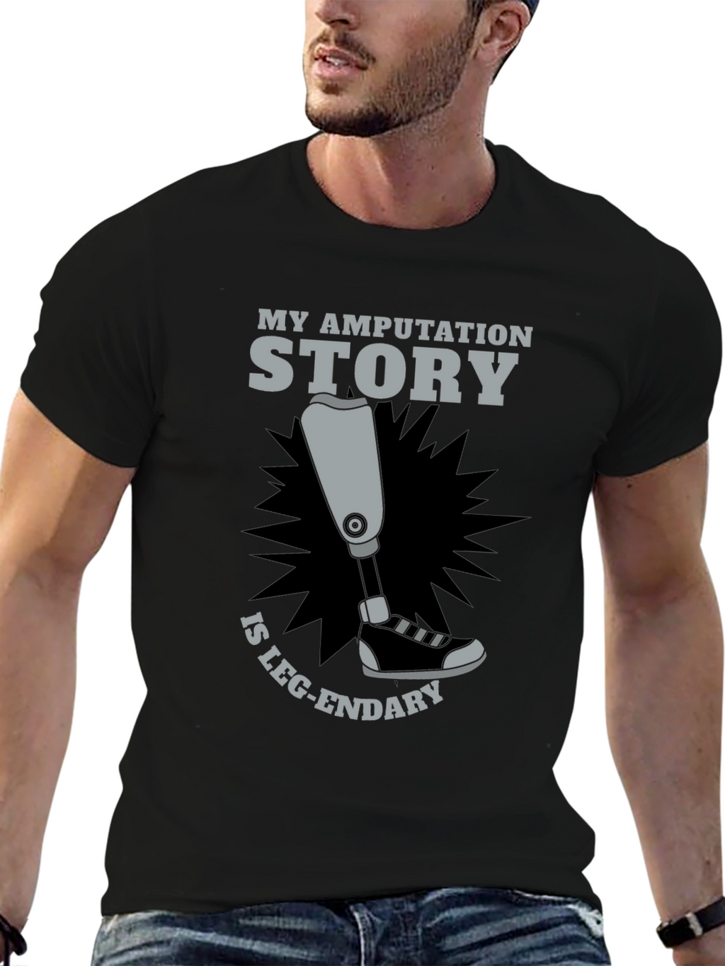 Amputation Story Leg-endary Graphic T-Shirt