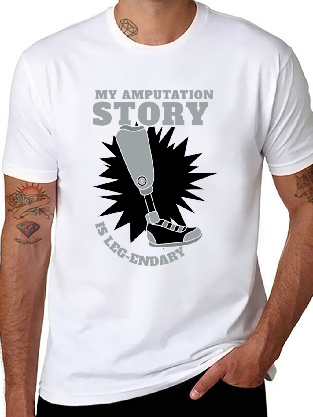 Amputation Story Leg-endary Graphic T-Shirt